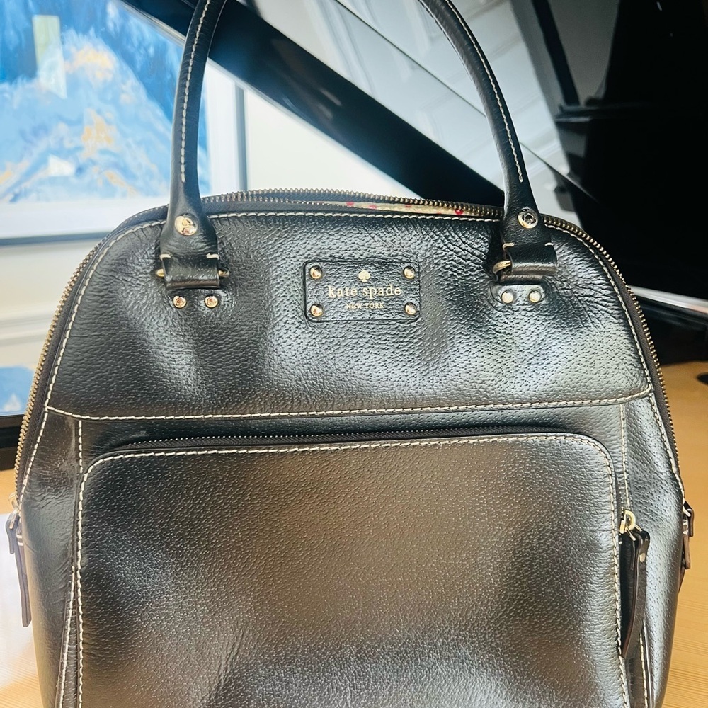 Kate Spade Elegant Black Leather Satchel - Picture 2 of 8